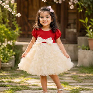 New Summer Dress Girl dress Stylish Girl Mesh Dress Princess Dress Baby Girl Summer Fashionable Dress Red Color XXL Size