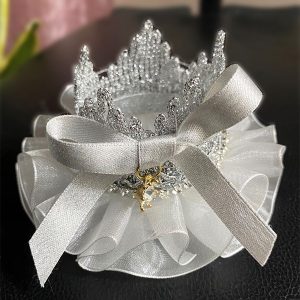 Princess Crown Baby Head Clip – Golden Royal Hair Accessory Gray Color