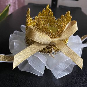 Princess Crown Baby Headband – Golden Royal Hair Accessory Gold Color