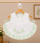 Premium Baby Girl Mint Green Cotton Embroidered Cold Shoulder Party Dress Soft Comfortable Summer Kids Frock
