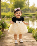 New Summer Stylish Girl Mesh Dress Princess Dress Baby Girl Summer Fashionable Dress Black Color XL Size
